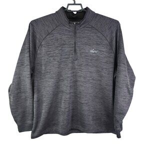 Mens Heathered Black Greg Norman Pullover Sweater 1/4 Zip Long Sleeve Size XXL